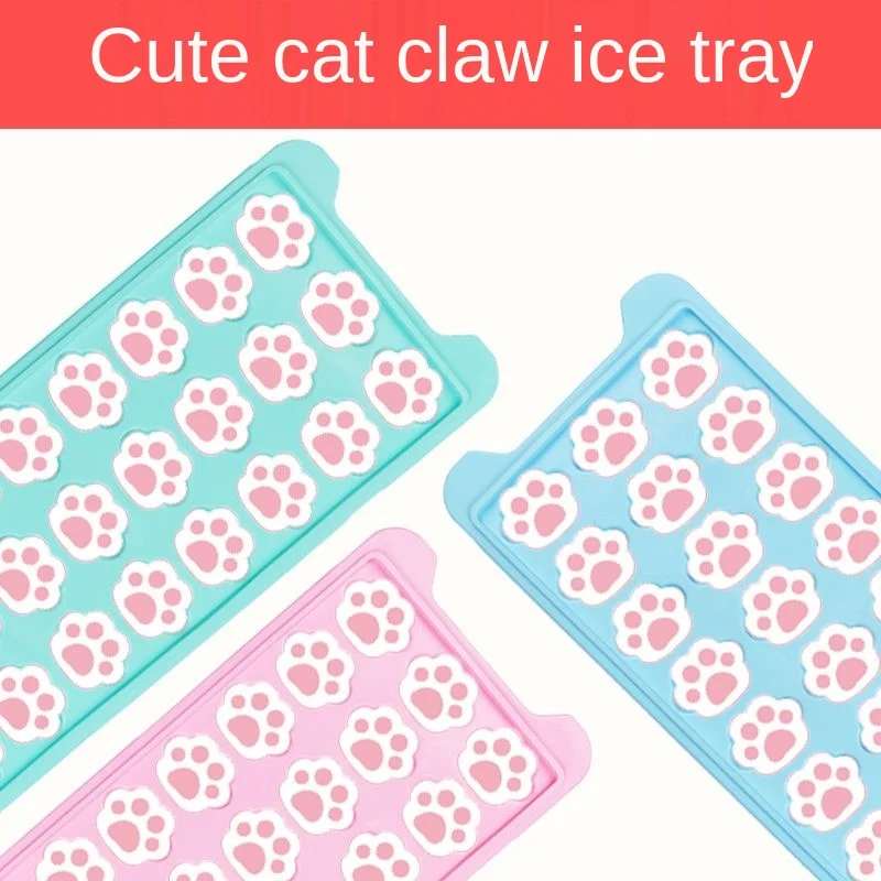 

Cat's Paw Ice Cube Mold Quick-Frozen Ice Tray Artifact with Lid Small Ice Tray Ice Tray Ice Cube Mold Ice Box Ice Pack Household