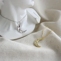 meyrroyu 925 silver necklace korea fashion simple gold plated moon pendant clavicle chain necklace ladies gift wholesale