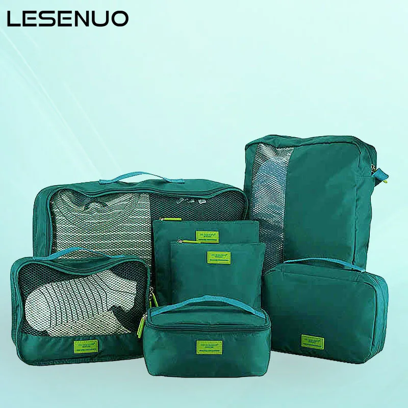 LESENUO 7 шт./компл. мужская дорожная сумка наборы водонепроницаемая упаковка куб