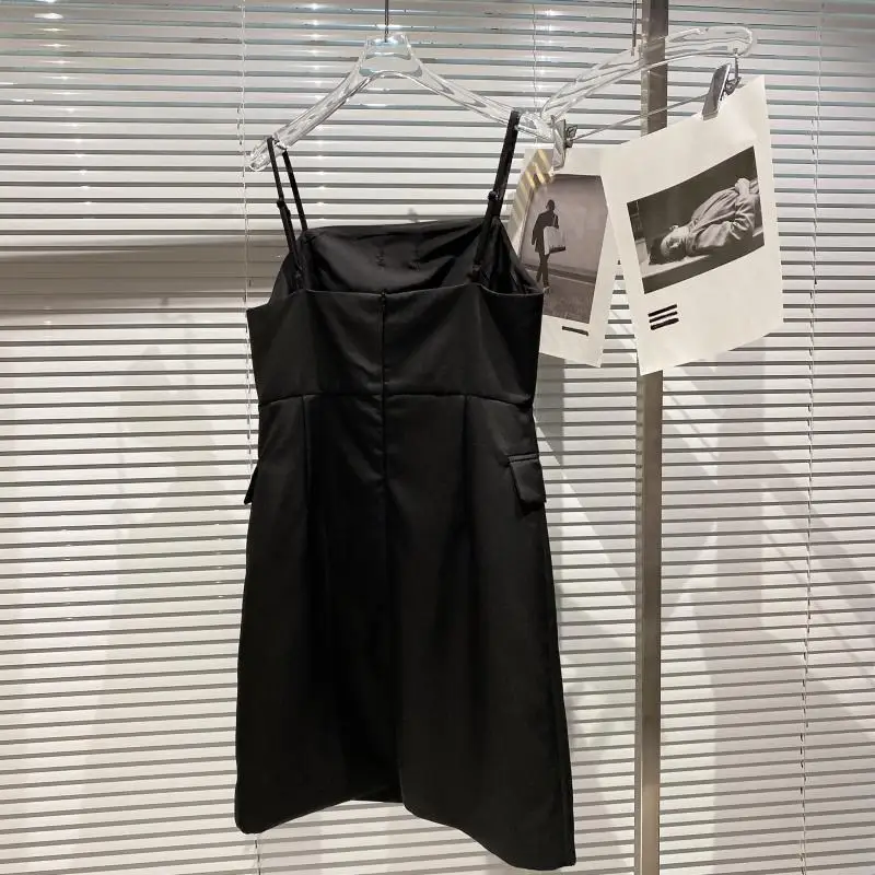 

Fashion 2-Piece Set 2021 Summer New Pearl Decoration Long Sleeve Short Blazer Suit+Sling Slim Mini Dresses Women's Outfit