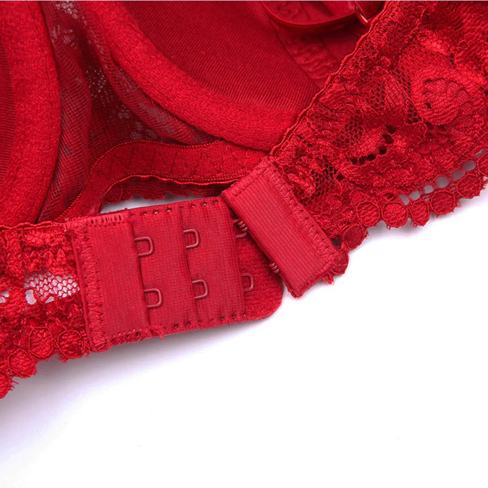 Womens Push Up Brassiere Lace Bras Sexy Lingerie BH Tops Gather Underwear Plus Size A B C D DD Cup