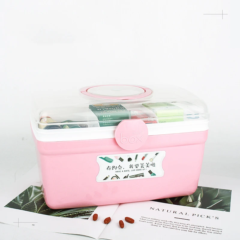 Органайзер медицинский многослойный с ручкой красивый семейный бокс для