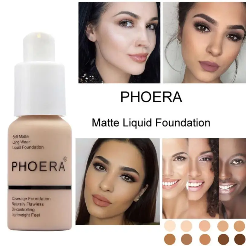 

New Matte Oil Control Concealer Liquid Phoera Foundation Pallet Shadows Makeup Pallete Far Paleti Sombras Skin Care Face Base