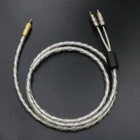 silver plated double shielded band filter ring 3 5mm to 2rca double lotus head 1 2 audio cable