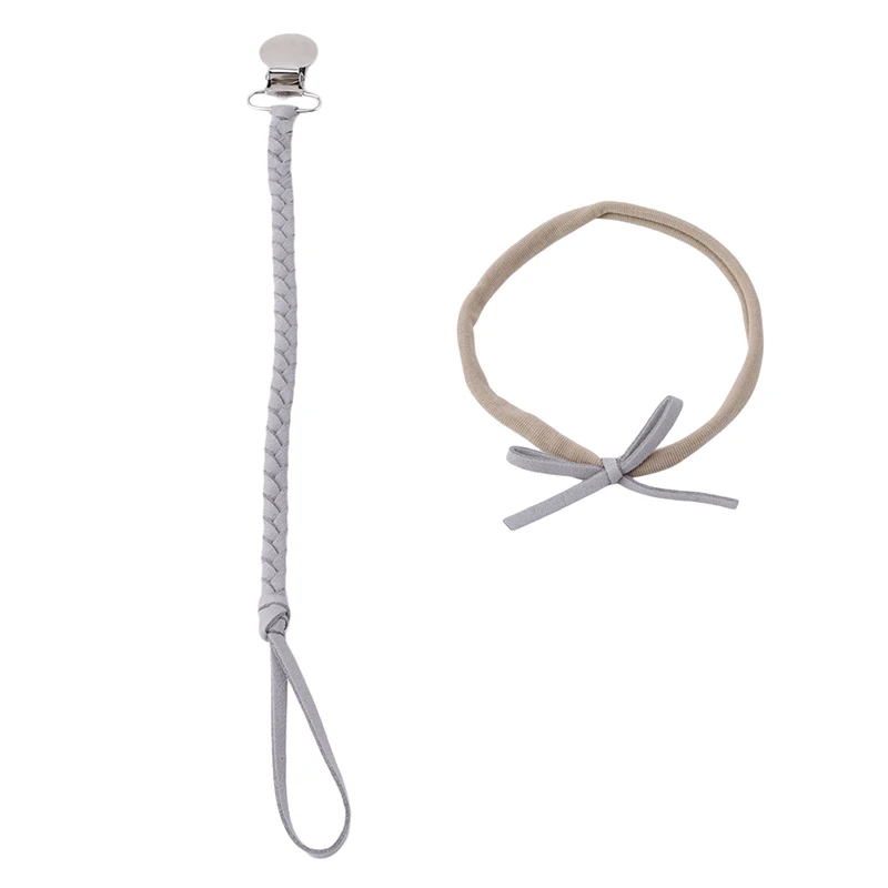 

Infant Baby Leather Pacifier Clips Chain Dummy Clip Pacifier Holder Braided Binky Clip Nipple Holder Soother Chain