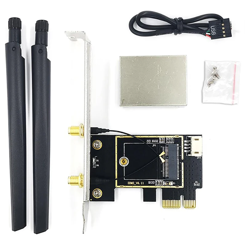 

PCIE WiFi Card Adapter Bluetooth Dual Band Wireless Network Card Repetidor Adaptador for PC Desktop Wi-Fi Antenna M.2