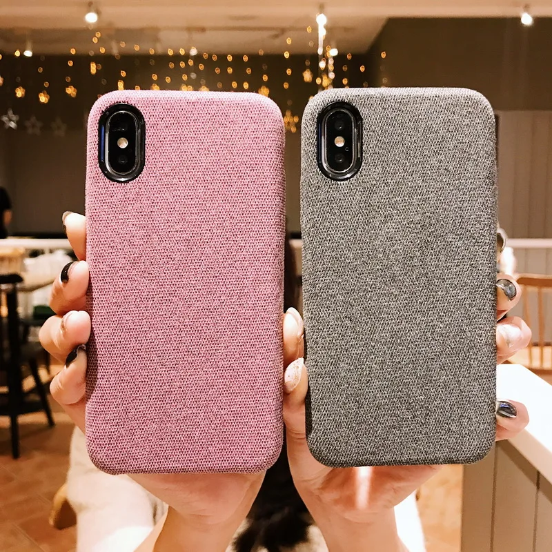 MOESOE Phone Cases For iPhone XS Max XR X 8 7 6s 6 Plus Cloth Wrap Plastic Matte Hard Case Cover Apple |