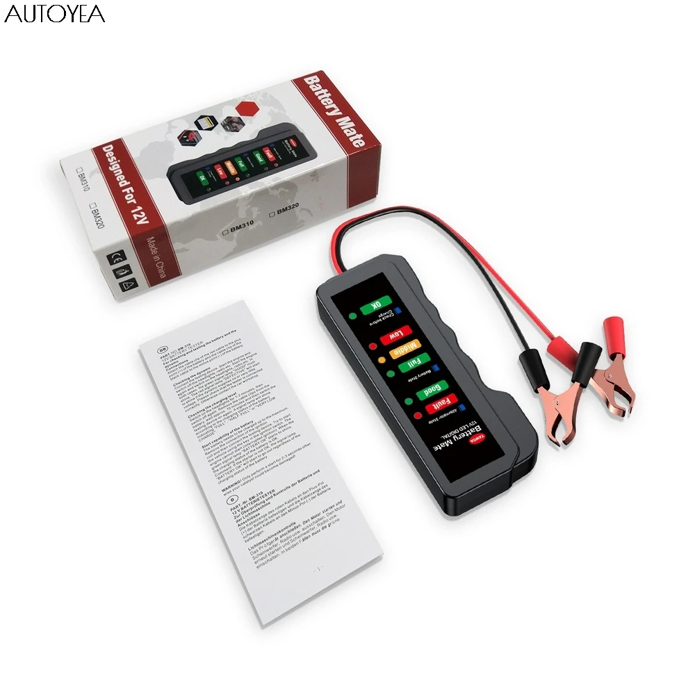 Авто Батарея Тестер 12V цифровой генератор тестер для Мото Дисплей автомобиль