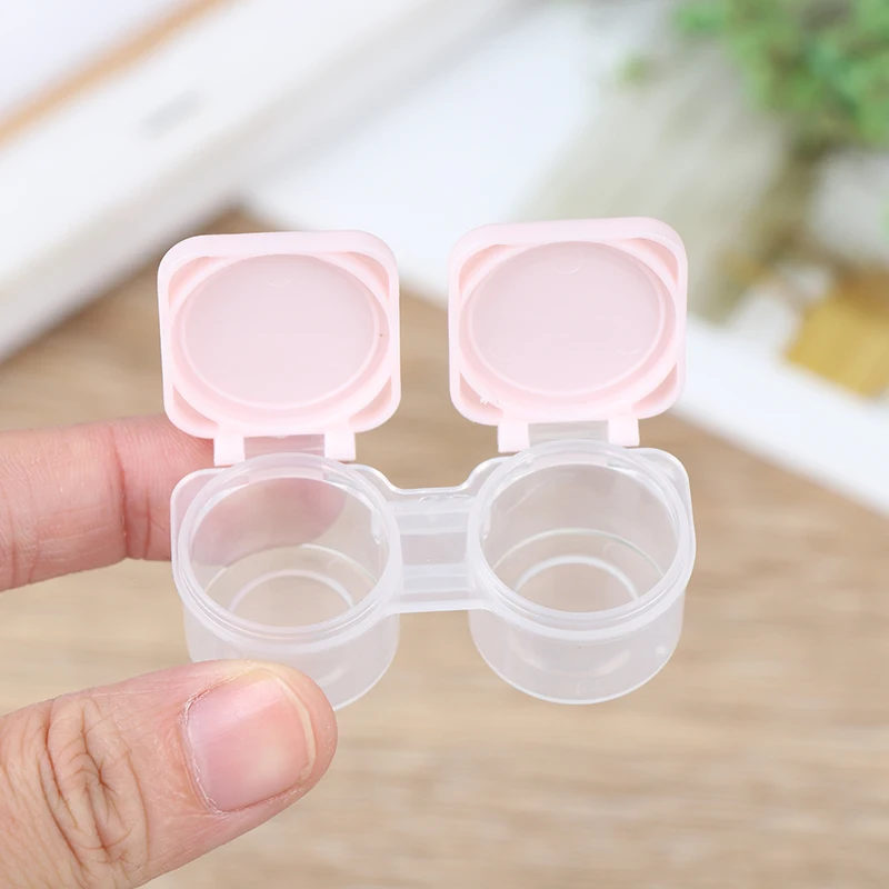 

SAFENH Contact Lens L+R Cases Storage Holder Soaking Container Eyewear Case Travel Accessories 1pc