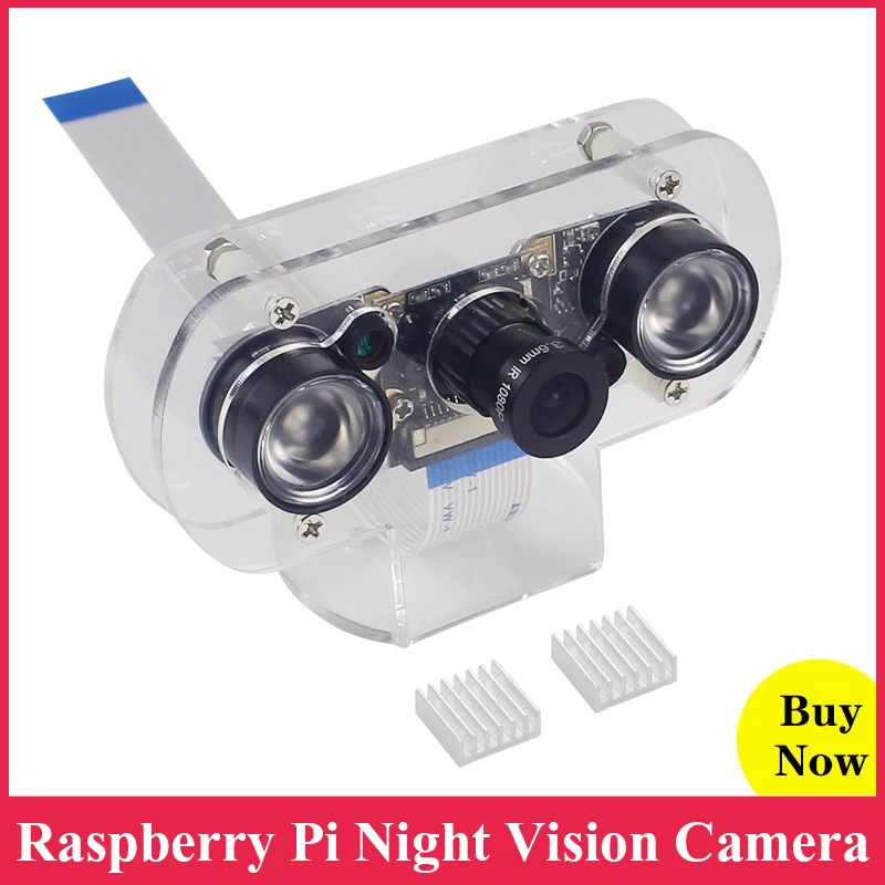 

Raspberry Pi 5MP Night Vision Camera 1080P 65 / 130 Degree Video Camera with Acrylic Holder Heat Sink for Raspberry Pi 4 3 4B 3B
