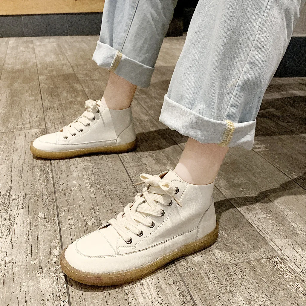 SAGACE/женская повседневная обувь Парусиновая однотонная на плоской подошве с