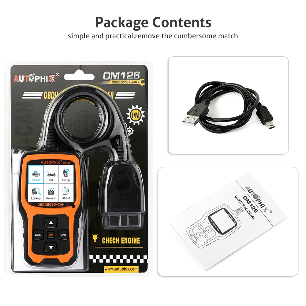 Autophix OM126 Автомобильный сканер полный OBD2 сканер анализатор двигателя для OBD 2 ODB автомобильный диагностический инструмент