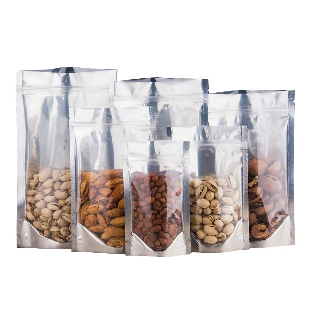 

Лазерные стоячие пакеты, 50 шт., голографические прозрачные передние пакеты из алюминиевой фольги, майларовые пакеты, пакеты для хранения пи...