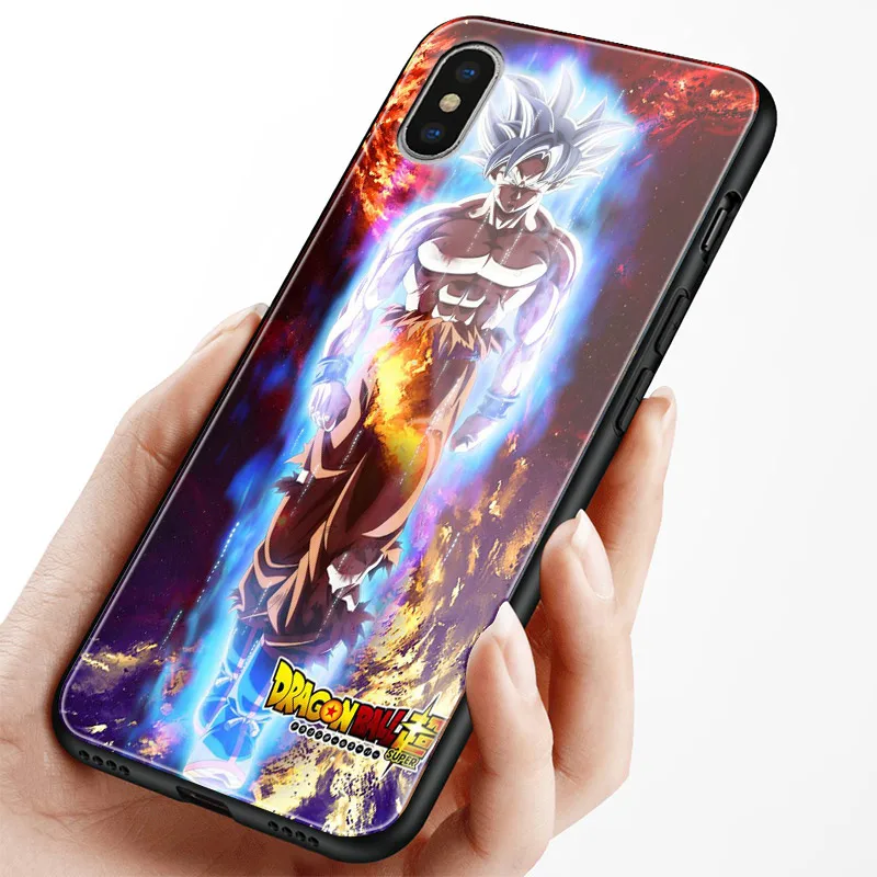Goku ультра инстинкт Драконий жемчуг стеклянный Мягкий силиконовый чехол для телефона чехол для iPhone 6 6s 7 8 Plus X XR XS 11 Pro MAX