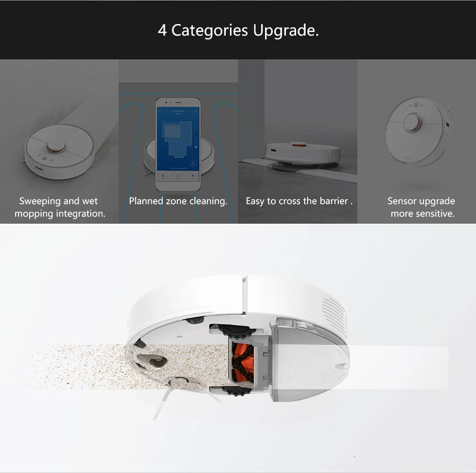 Roborock пылесос 2 S50 S55 для Xiaomi mi дома mi jia приложение умная очистка пыли интеллектуальная подметание и влажная очистка пути