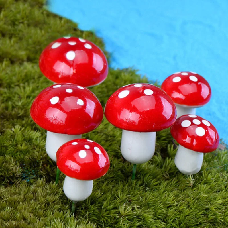 Новинка 10 шт. 2 см искусственное мини грибы миниатюры Сказочный Сад украшения DIY