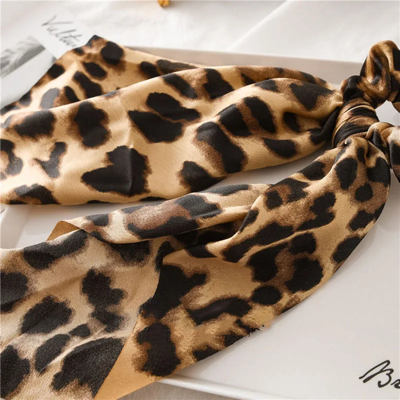 Женская резинка для волос с большим бантом и леопардовым принтом| |