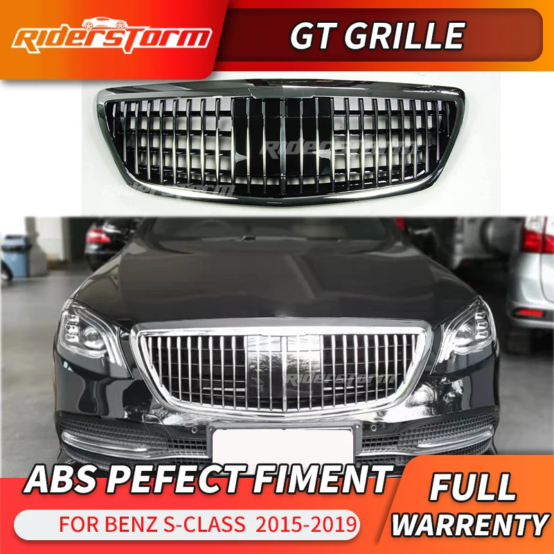Для S класса W222 Maybach стиль ABS решетка для w222 Хром передний гоночный гриль подходит для- S320 S400 S350 S500 S450Great fit