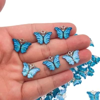 20pcsset blue butterfly pendant popular diy bracelet earrings jewelry making charm handmade necklace accessories wholesale