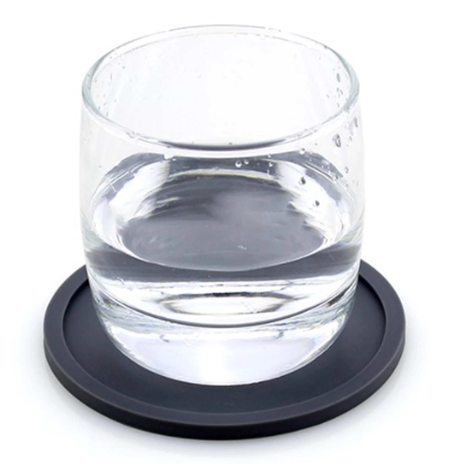

Silicone Black Drink Coasters Set Of 4 Non-slip Round Soft Cup Coasters, Perfect For Bar And House, Durable Easy To Clean Black