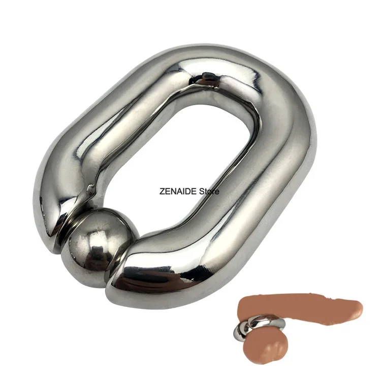 

Stainless Steel Magnetic Lock Heavy Scrotum Pendant Ball Stretchers Penis Ring Scrotum Testicle Lock Cock Ring Adult Game