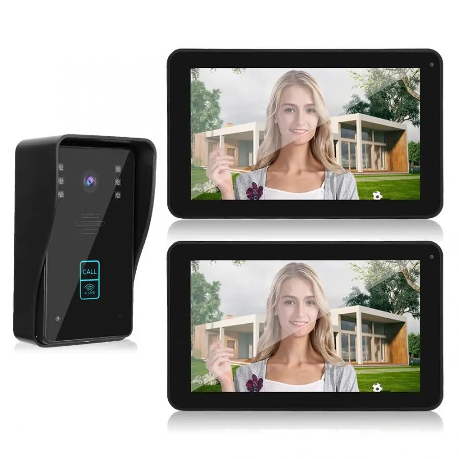 Visible Doorbell 9in 1V2 Wired Wifi RFID Card APP 2-Way Entry System 1080P IR-CUT Night View 100-240V smart doorbell | Безопасность и