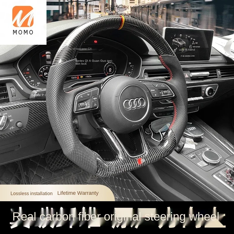 

New A4L A5 A6lq3q5l RS5 A7q7tt Carbon Fiber Steering Wheel Interior Trim Parts Modification and Upgrade