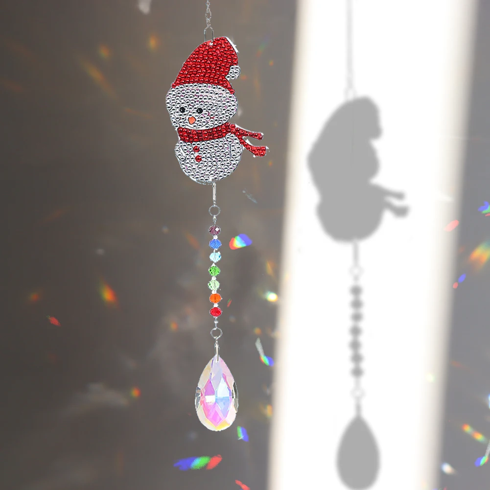 

DIY Diamond Painting Christmas Crystal Light Catcher Kit Wind Chime Pendant Christmas Shop Window Home Door Party Decorations