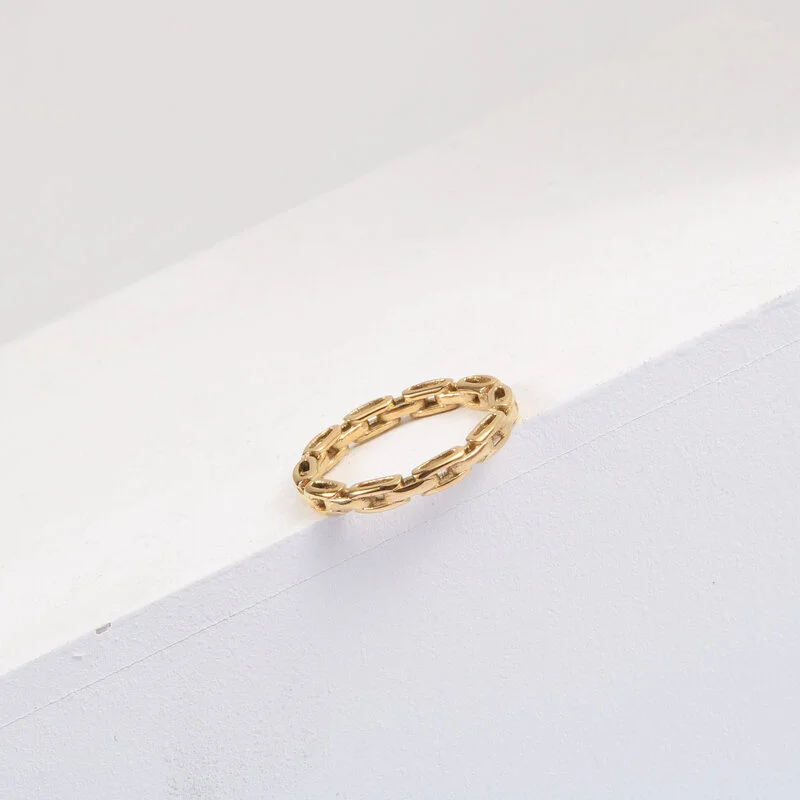 

Stainless Steel Geometric Fashion Chain High-level Niche Design Rings Gift For Women 2021 Trends Gothic Accessories Jewellery