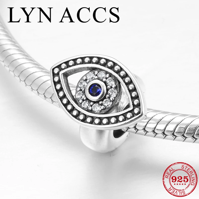 100% 925 пробы серебряные синие циркониевые пробки для глаз силиконовые бусины