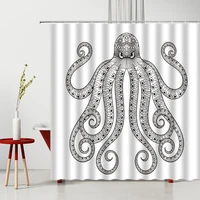 animals shower curtain marine life interesting octopus pattern bathtub decorative accessories hanging curtain multiple size