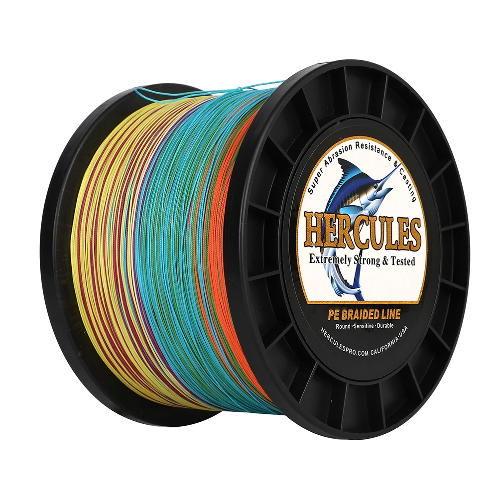 Hercules длинная рыболовная леска 12-жильная плетеная 15 цветов от 30 фунтов до 60 1000 м