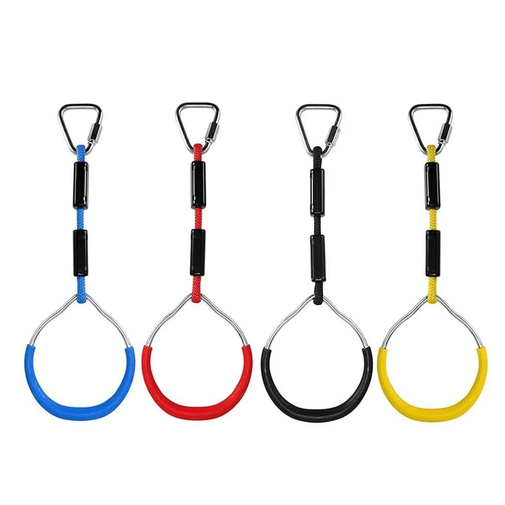 

Heavy Duty Trapeze Bar Pull Up Gym Rings For Child Colorful Backyard Outdoor Gymnastic Ring Ninja Obstacle Course Ninja Line Kit