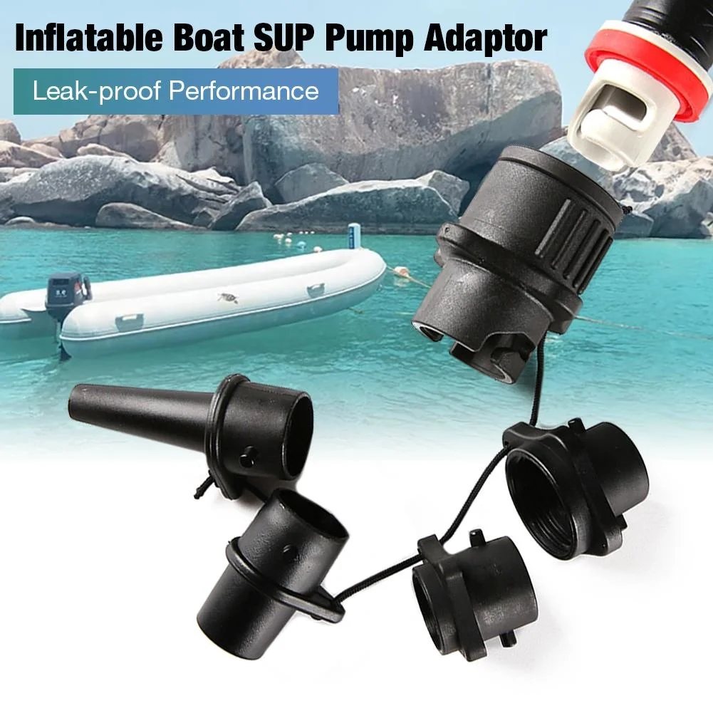 Inflatable Pump Boat Air Valve Adapter Universal SUP Board Inflator Converter With 4 Nozzles For Surfing Pump Mattress Airbed
