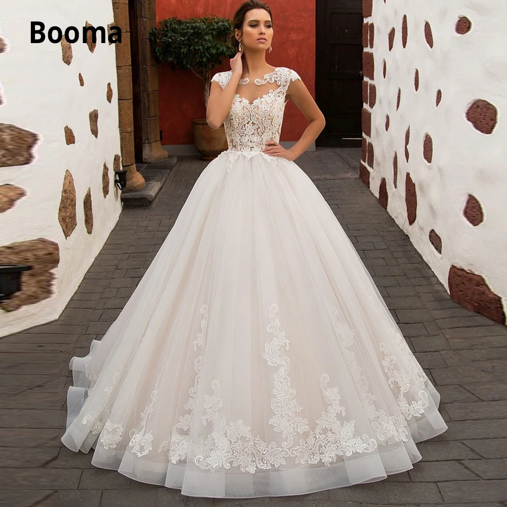 Женское свадебное платье трапеция Booma элегантное кружевное принцессы с