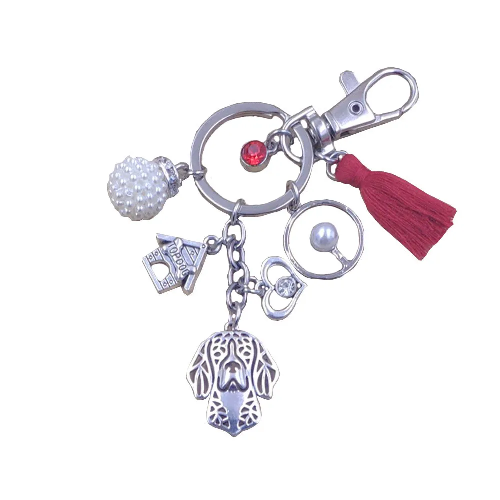 Beagle брелок ручной работы в виде собаки из сплава для ключей с кисточками стиле