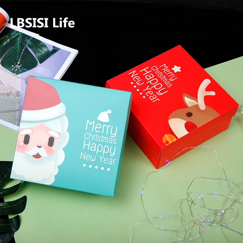 

LBSISI Life 6 шт. Подарочный пакет Санта Клауса на Новый год бумажные коробки для конфет, печенья, свадьбы, дня рождения, вечеринок