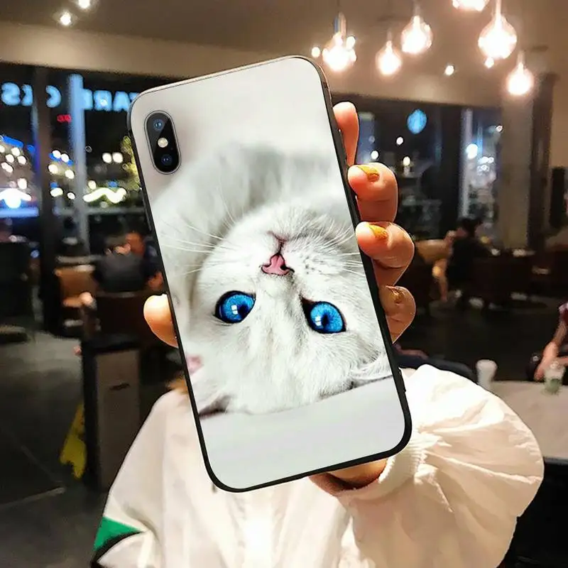 

Cat cute funny animal art Phone Case for iPhone 11 12 mini pro XS MAX 8 7 6 6S Plus X 5S SE 2020 XR luxury shell cover shell