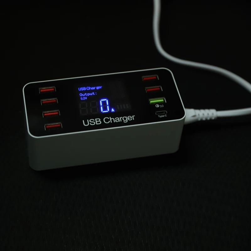 Быстрое зарядное устройство A9P Qi 60 Вт 7 портов USB Type-C PD QC 3 0 для смартфонов Android IOS