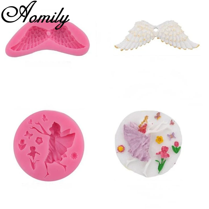 

Aomily формы для торта с ангелом, крыльями перьев, ангелом, инструменты для украшения тортов, сахарное желе, формы для изготовления шоколада, ин...