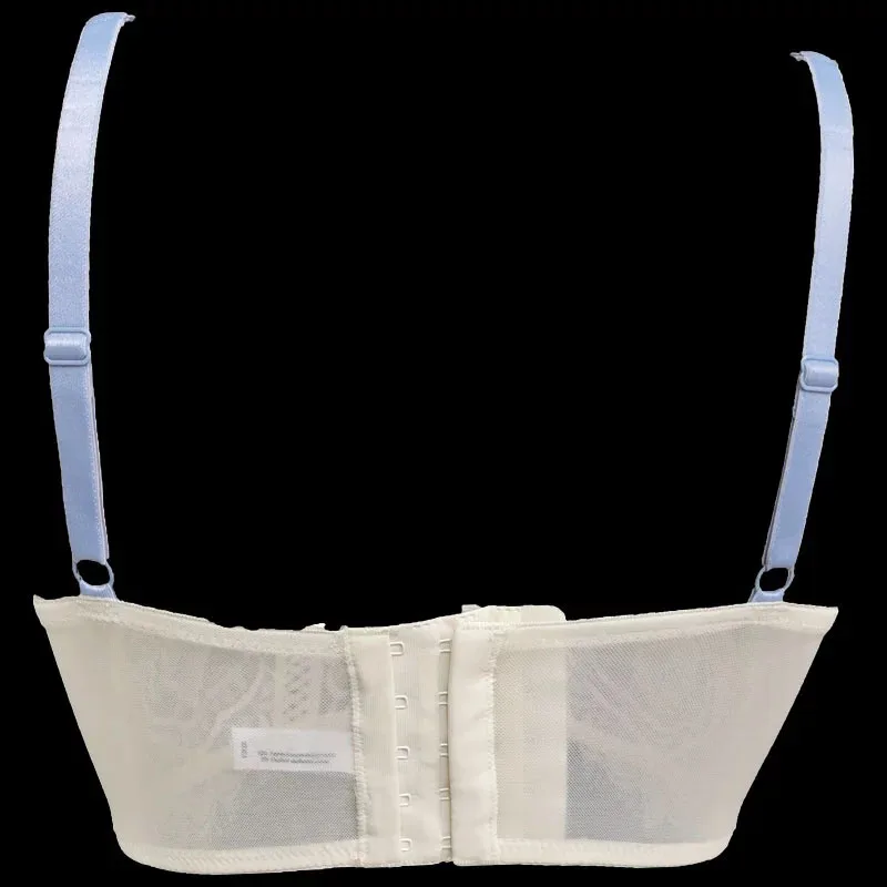 Цветочный кружевной прозрачный сетчатый бюстгальтер с перекрещивающимися