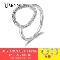 umode hollow circle rings for women cubic zirconia ring girls 2022 new fashion wedding trendy jewelry christmas gifts ur0455a