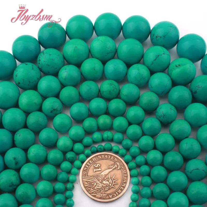 4 6 8 10 12 16mm Round Beads Ball Blue Turquoises Natural Stone For DIY Necklace Bracelets Jewelry Making 15&quotFree Shipping | Украшения