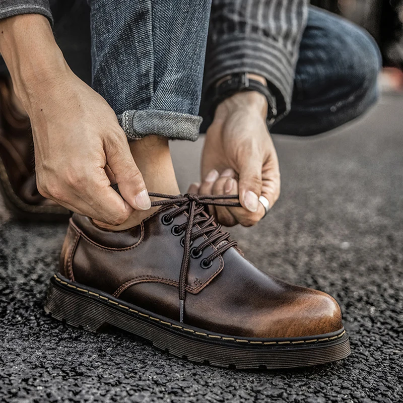 

Мужские повседневные кожаные туфли, удобные нескользящие туфли, Осень-зима