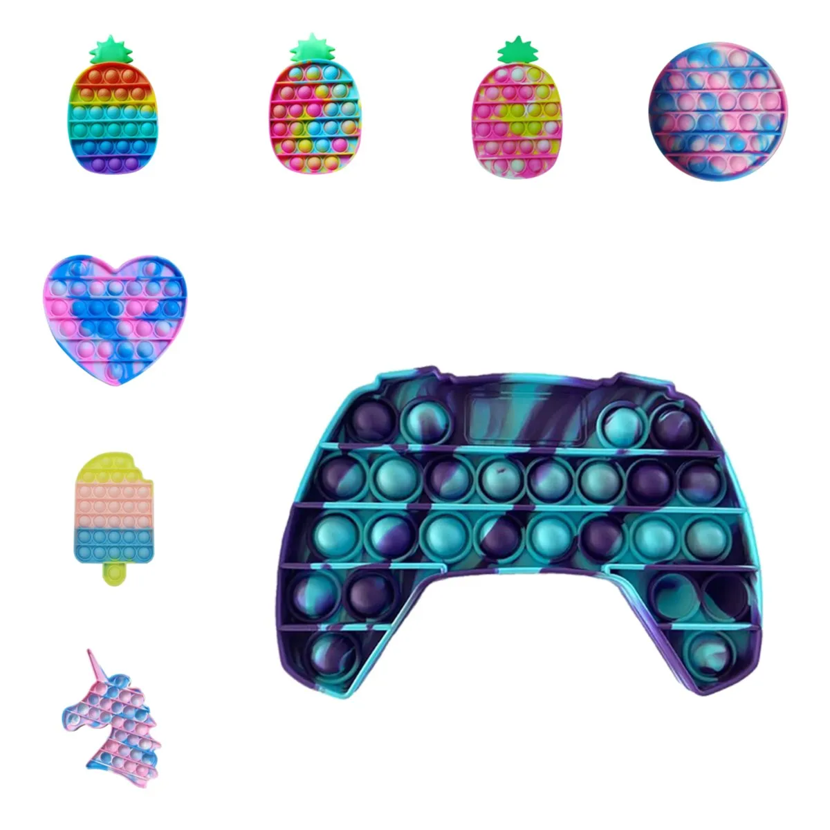 

Rainbow Bubble Pops Fidget Kids Toy Sensory Autisim Special Need Its Anti-stress Stress Relief Squishy Fidget Toy Random Color