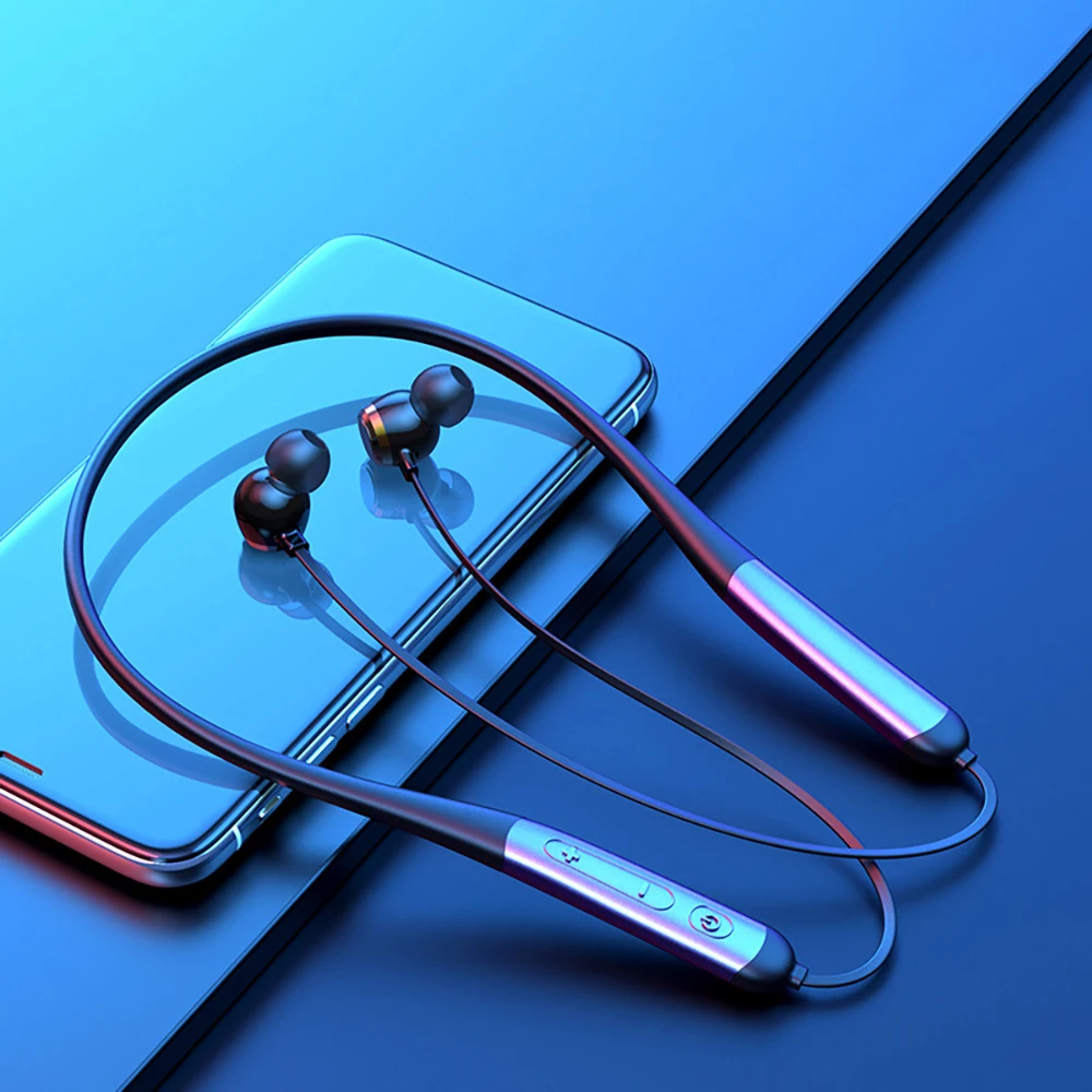 Bluetooth наушники с шейным ремешком стерео гарнитура беспроводные спортивные