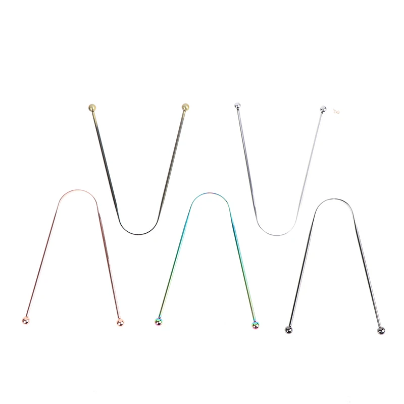 

U-shaped Fresh Breath Cleaning Coated Tongue Toothbrush Oral Hygiene Tongue Scraper Stainless Steel Oral Tongue Cleaner Brush