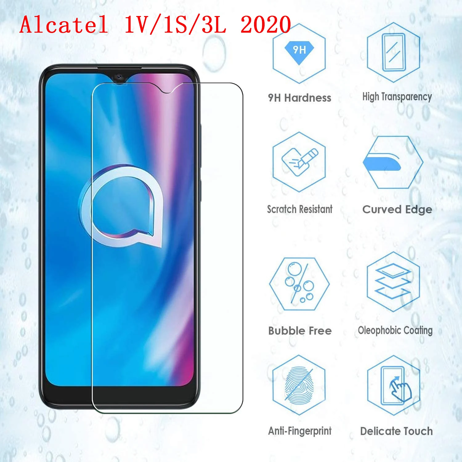 Чехол из закаленного стекла для Alcatel 1 V 1S 3L 3 L 2020 Защитная пленка экрана 9D