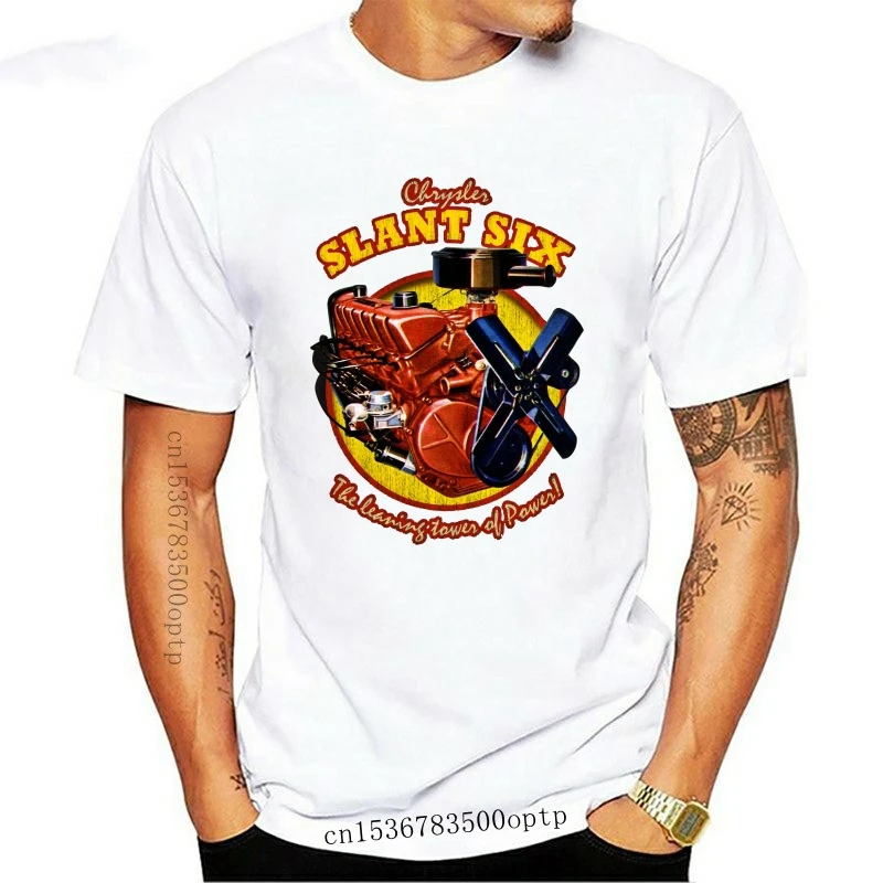 

New The Legendary Slant 6 Six Engine Tee Black T-Shirt 2021 Men T-Shirt Siz S - 3XL