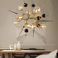 glass balls chandelier personality living room gold chandeliers modern bedroom led creative hanging lamp